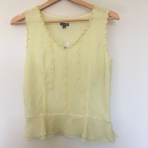 NWT Silk Yellow Ann Taylor Peplum Blouse